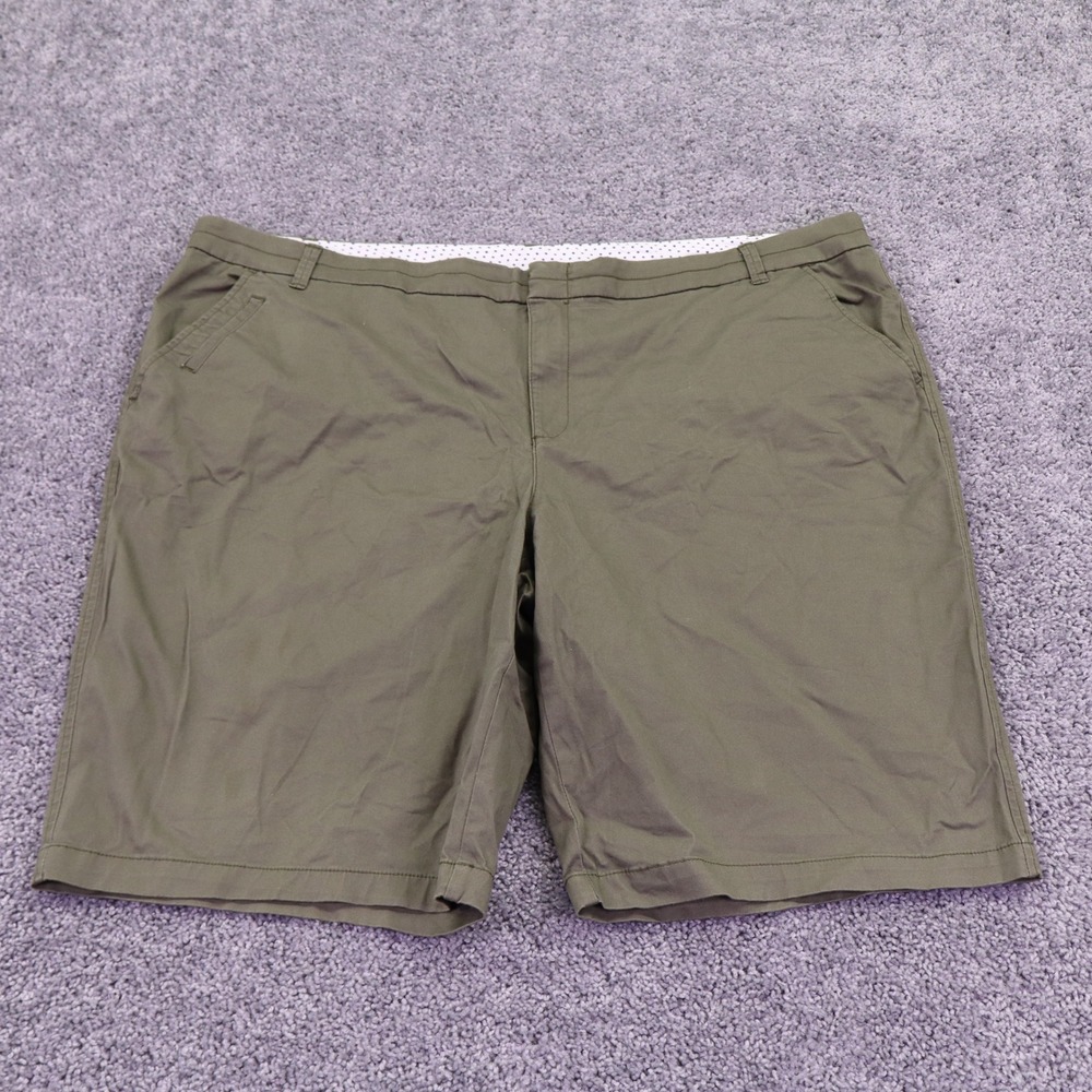 JCP Shorts Womens 24W Olive Green Chino Bermuda Cotton Stretch Casual